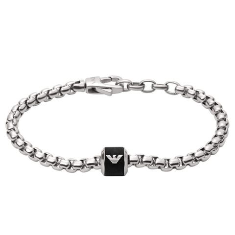 Emporio Armani Logo Essential ΑΝΔΡΙΚΟ ΒΡΑΧΙΟΛΙ ΑΠΟ ΑΝΟΞΕΙΔΩΤΟ ΑΤΣΑΛΙ ΚΑΙ ΔΕΡΜΑ EGS2995040
