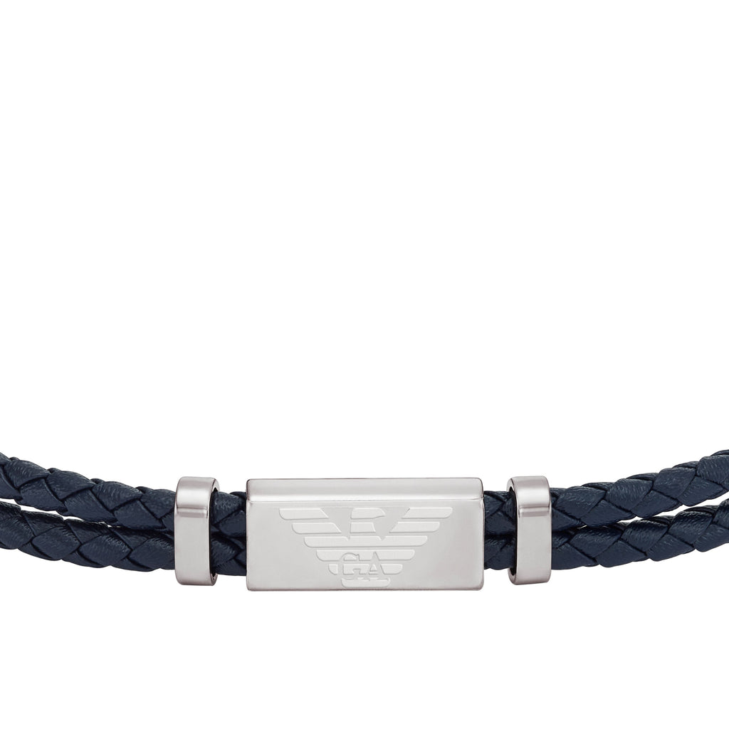 Emporio Armani Logo Essential ΑΝΔΡΙΚΟ ΒΡΑΧΙΟΛΙ ΑΠΟ ΑΝΟΞΕΙΔΩΤΟ ΑΤΣΑΛΙ ΚΑΙ ΔΕΡΜΑ EGS2995040