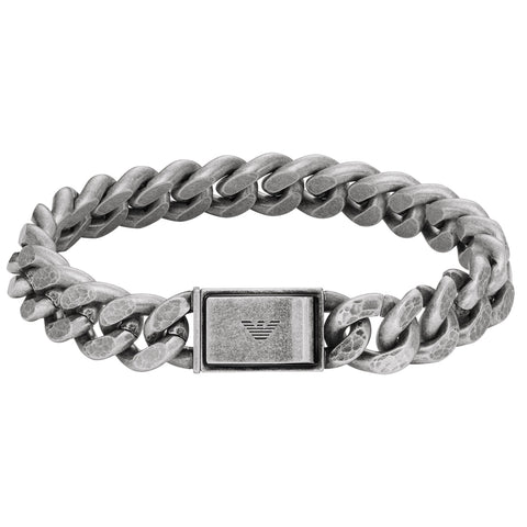 Emporio Armani Logo Essential ΑΝΔΡΙΚΟ ΒΡΑΧΙΟΛΙ ΑΠΟ ΑΝΟΞΕΙΔΩΤΟ ΑΤΣΑΛΙ ΚΑΙ ΔΕΡΜΑ EGS2995040