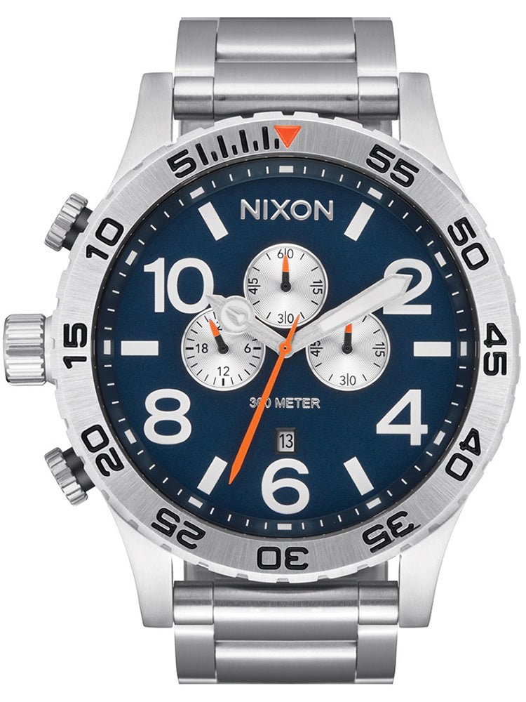 NIXON 51 30 CHRONO Silver Stainless Steel Bracelet A1389 5210 00