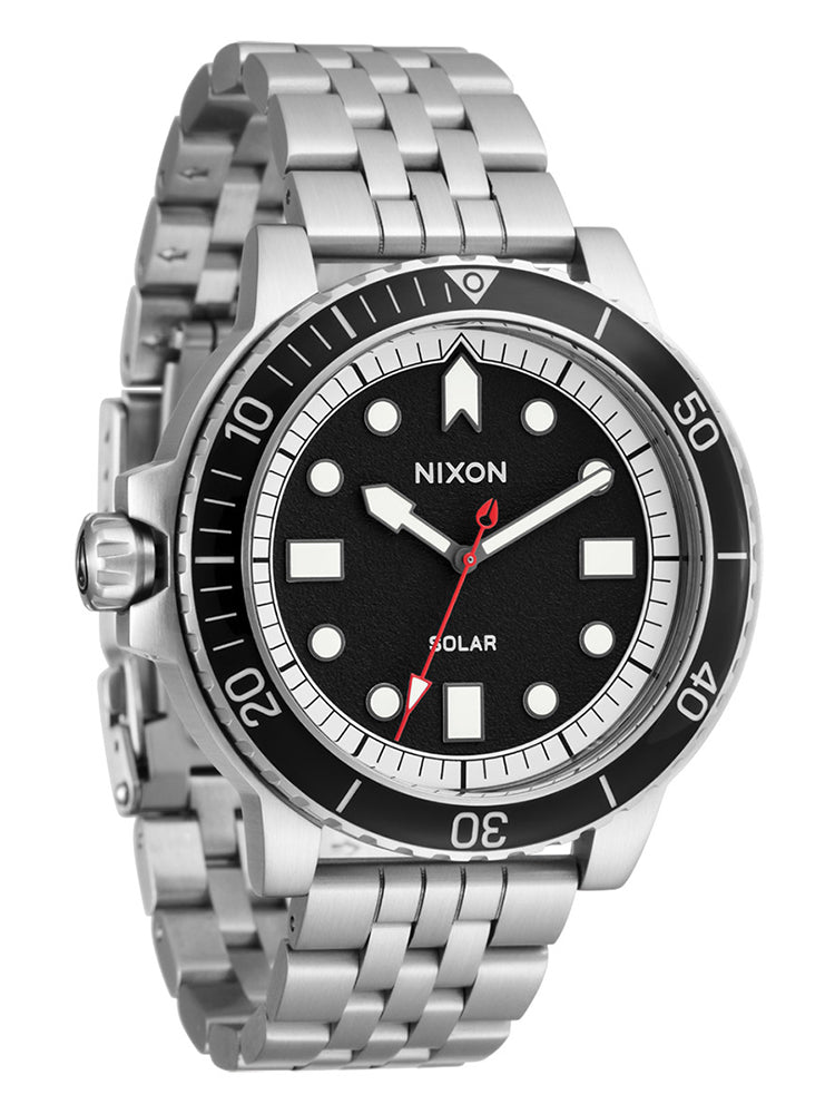 NIXON STINGER 44 SOLAR Silver Stainless Steel Bracelet A1402 5233 00