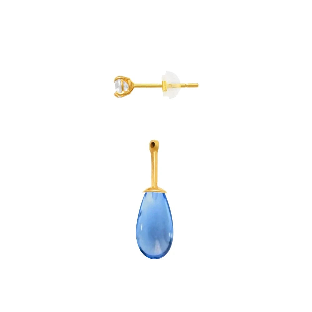 ΣΚΟΥΛΑΡΙΚΙΑ ΑΠΟ ΧΡΥΣΟ 14Κ ΜΕ BLUE TOPAZ 124792BT