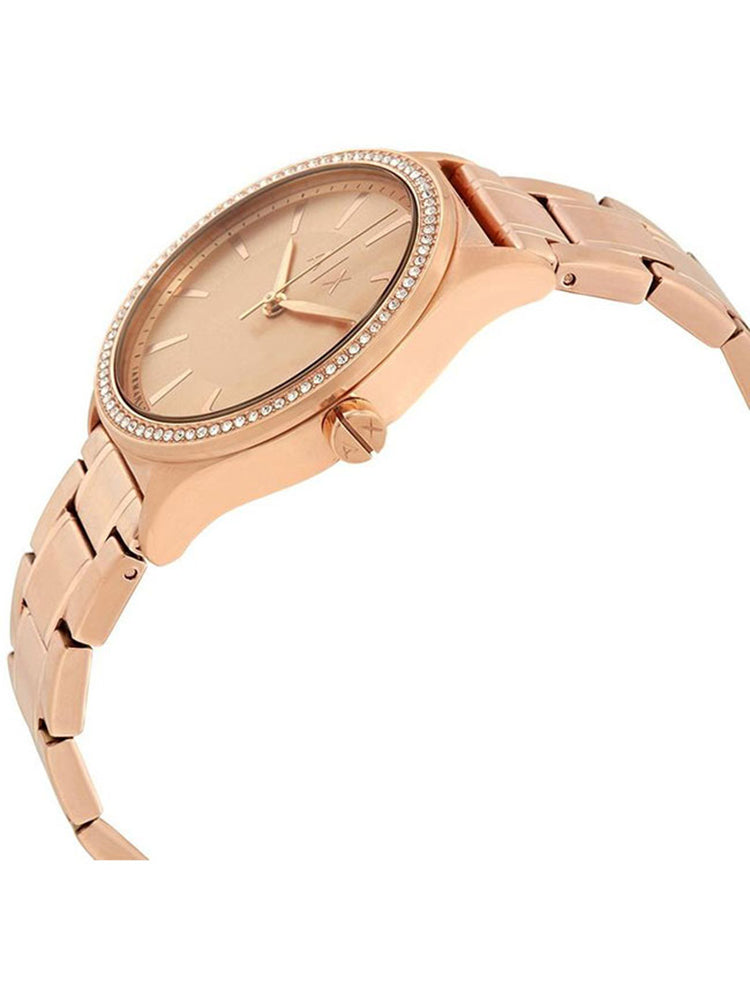 ARMANI EXCHANGE Nicolette Crystals Rose Gold Stainless Steel Bracelet AX5442