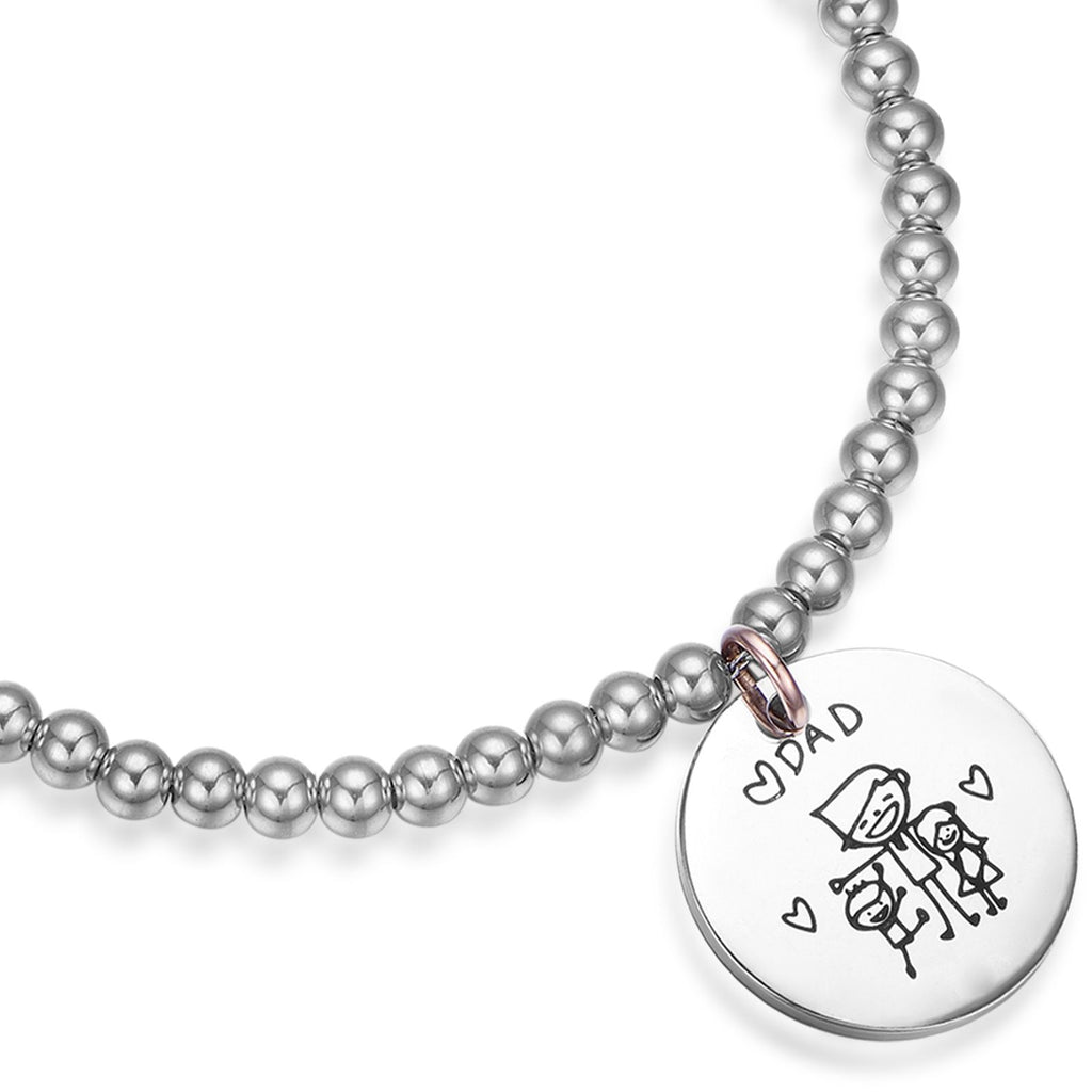 LUCA BARRA STAINLESS STEEL BRACELET FOR DAD BK1538