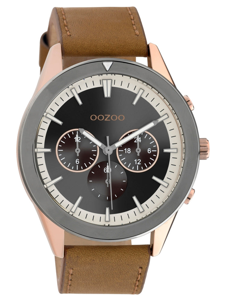 OOZOO Τimepieces Brown Leather Strap C10800