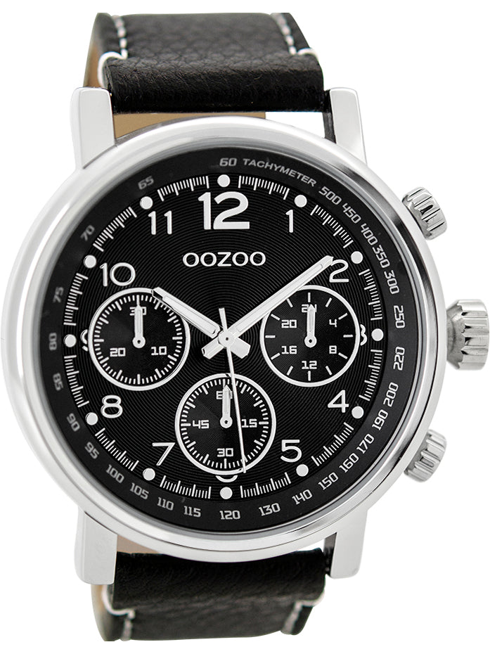 OOZOO Timepieces Black Leather Strap C9459