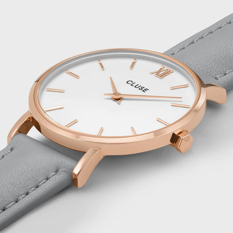 CLUSE MINUIT ROSE GOLD Grey Leather Strap CW0101203010