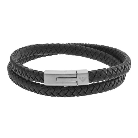 Emporio Armani Logo Essential ΑΝΔΡΙΚΟ ΒΡΑΧΙΟΛΙ ΑΠΟ ΑΝΟΞΕΙΔΩΤΟ ΑΤΣΑΛΙ ΚΑΙ ΔΕΡΜΑ EGS2995040