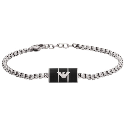 Emporio Armani Logo Essential ΑΝΔΡΙΚΟ ΒΡΑΧΙΟΛΙ ΑΠΟ ΑΝΟΞΕΙΔΩΤΟ ΑΤΣΑΛΙ ΚΑΙ ΔΕΡΜΑ EGS2995040