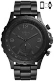 Fossil Hybrid Smartwatch Q Nate Black Stainless Steel Bracelet FTW1115
