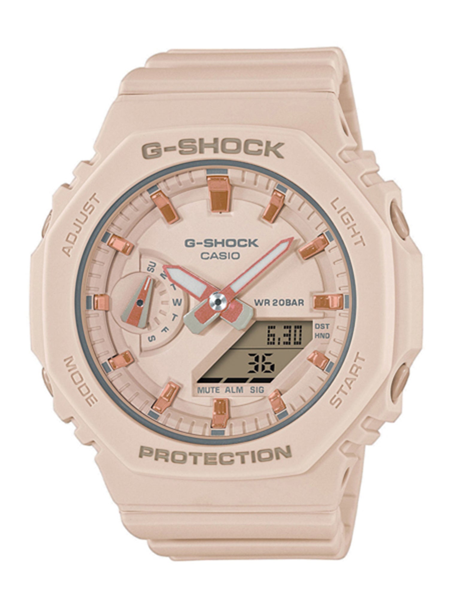 CASIO G Shock Beige Rubber Strap GMA S2100 4AER