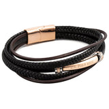 U.S. POLO STAINLESS STEEL AND LEATHER BRACELET JW9091BR