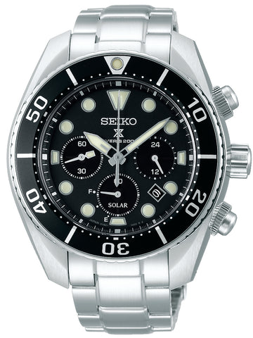 SEIKO Prospex Speedtimer 'Go Large' Solar Silver Stainless Steel Bracelet SSC915P1