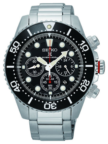 SEIKO Prospex Speedtimer 'Go Large' Solar Silver Stainless Steel Bracelet SSC915P1