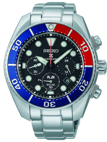 SEIKO Prospex Speedtimer 'Go Large' Solar Silver Stainless Steel Bracelet SSC915P1
