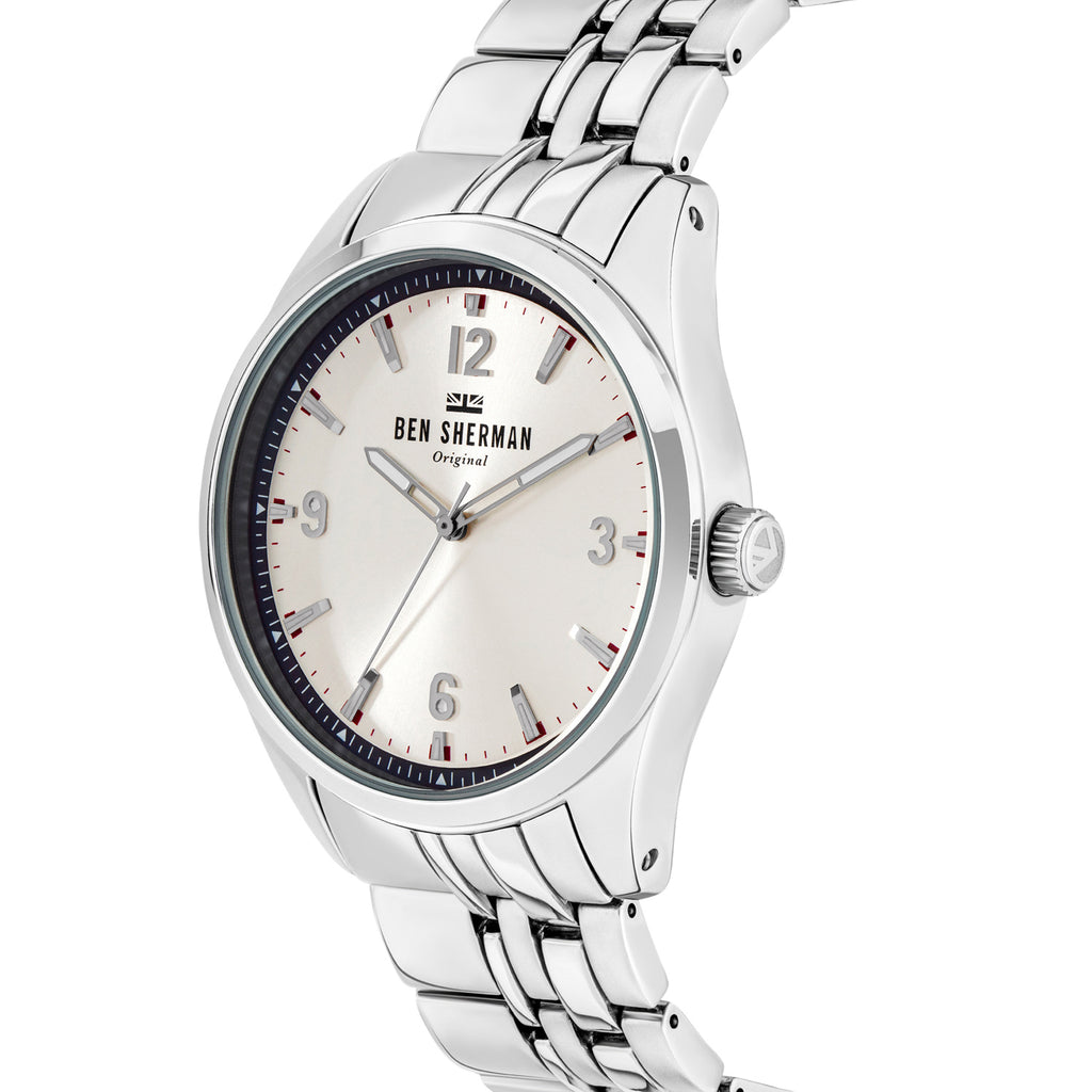 BEN SHERMAN Carnaby Mod Silver Stainless Steel Bracelet WB057USM