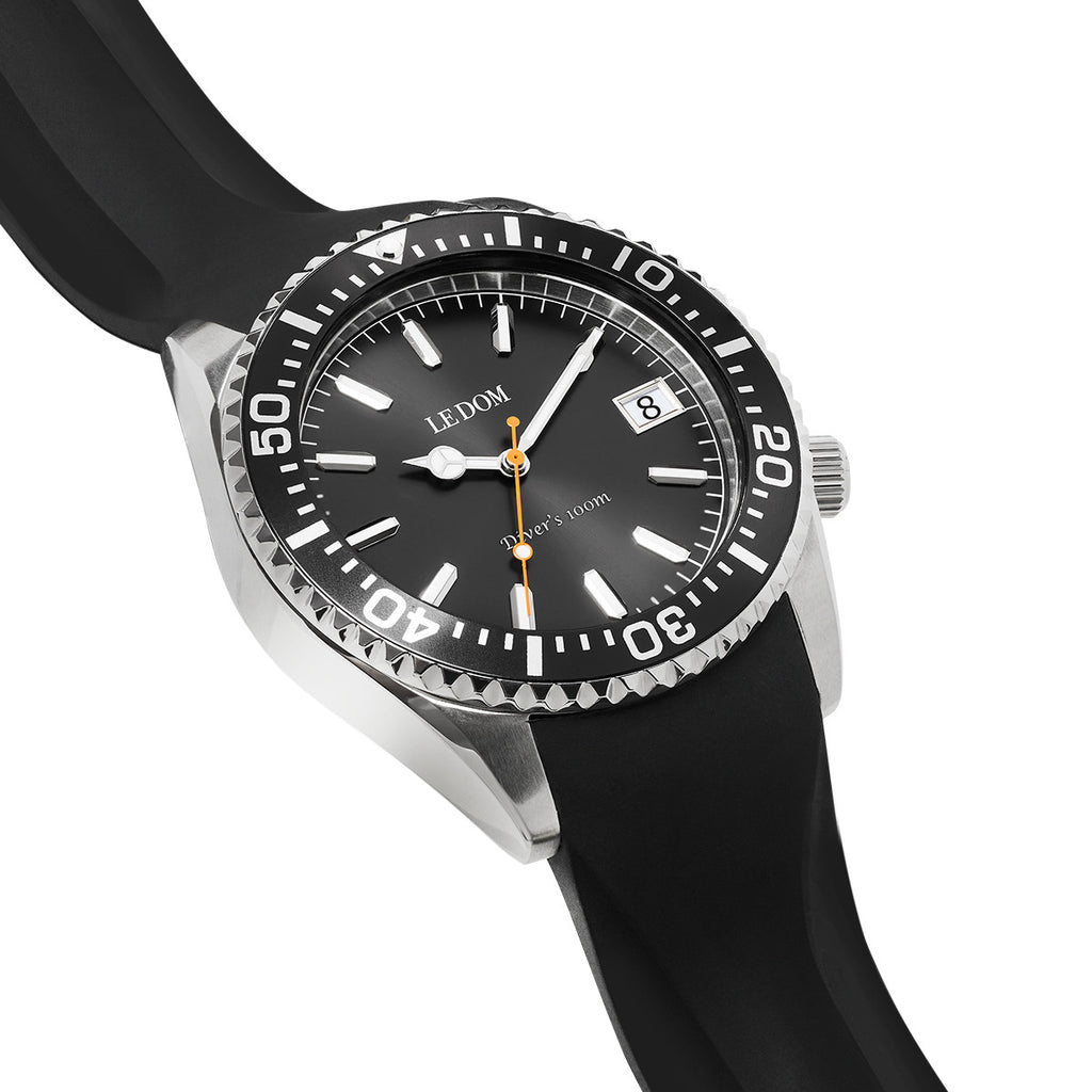 LE DOM DIVER'S Black Rubber Strap LD.1490-4