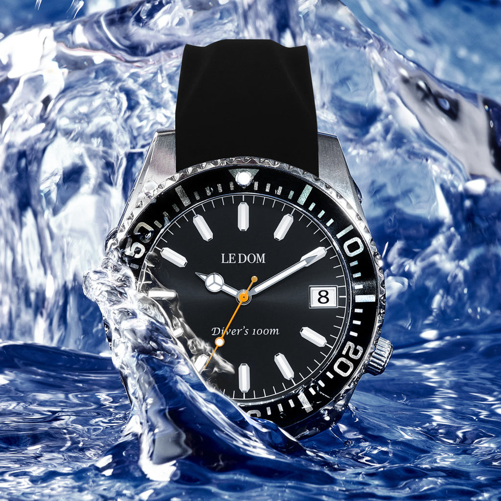 LE DOM DIVER'S Black Rubber Strap LD.1490-4