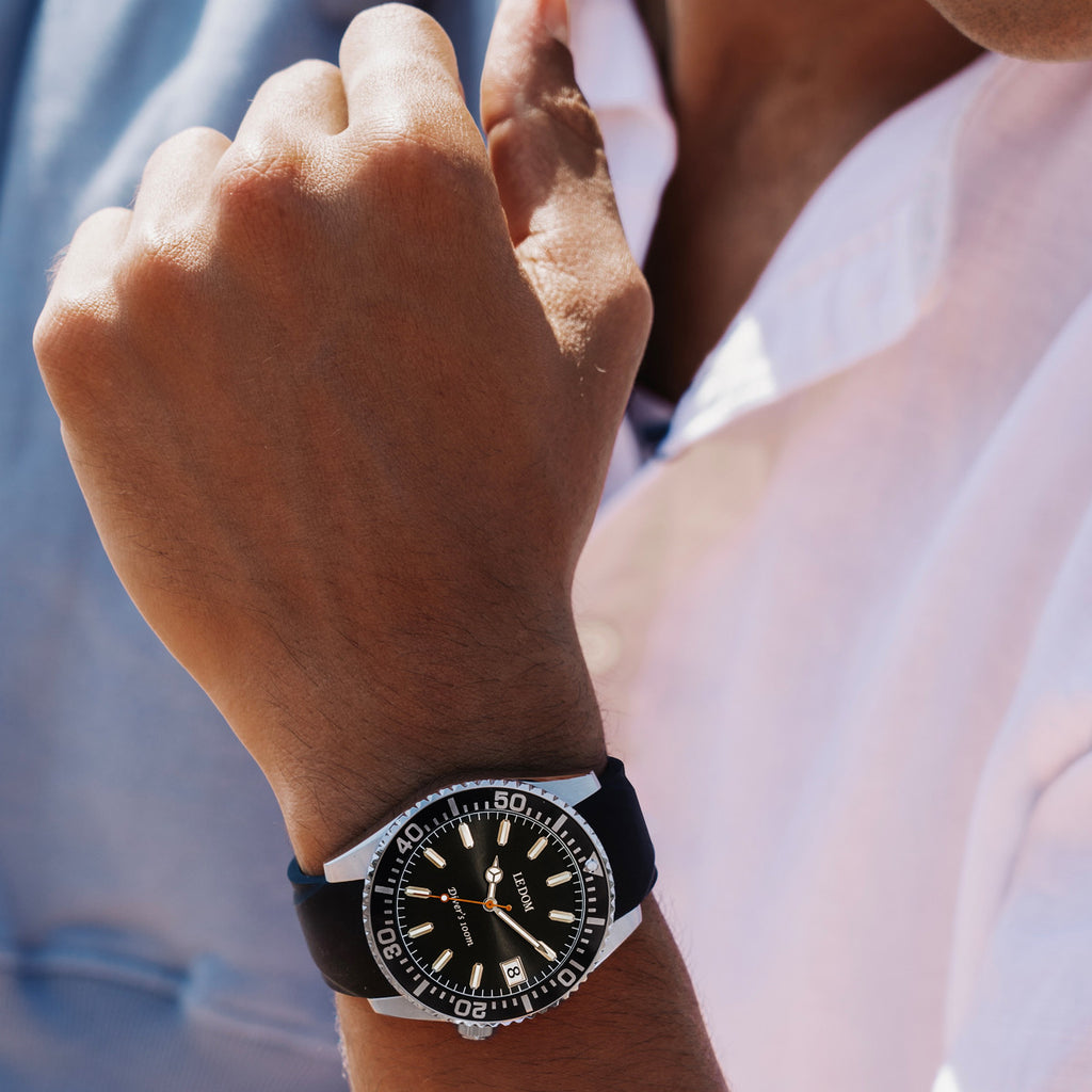 LE DOM DIVER'S Black Rubber Strap LD.1490-4