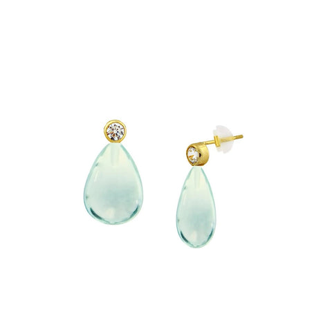 ΣΚΟΥΛΑΡΙΚΙΑ ΑΠΟ ΧΡΥΣΟ 14Κ ΜΕ BLUE TOPAZ 124792BT