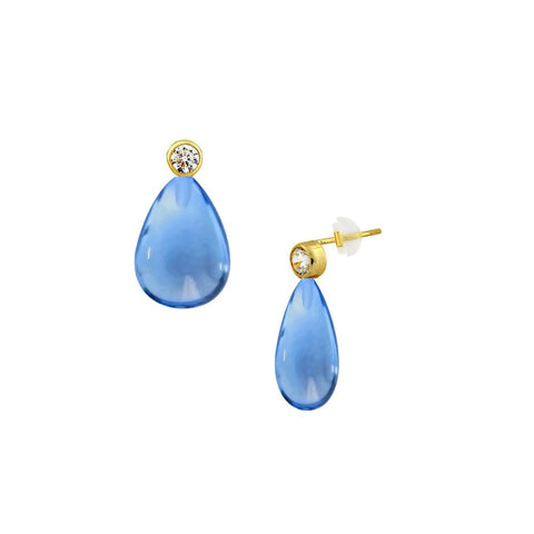ΣΚΟΥΛΑΡΙΚΙΑ ΑΠΟ ΧΡΥΣΟ 14Κ ΜΕ BLUE TOPAZ 124792BT