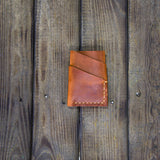 OILY BROWN LEATHER TWISTED CARD HOLDER L103