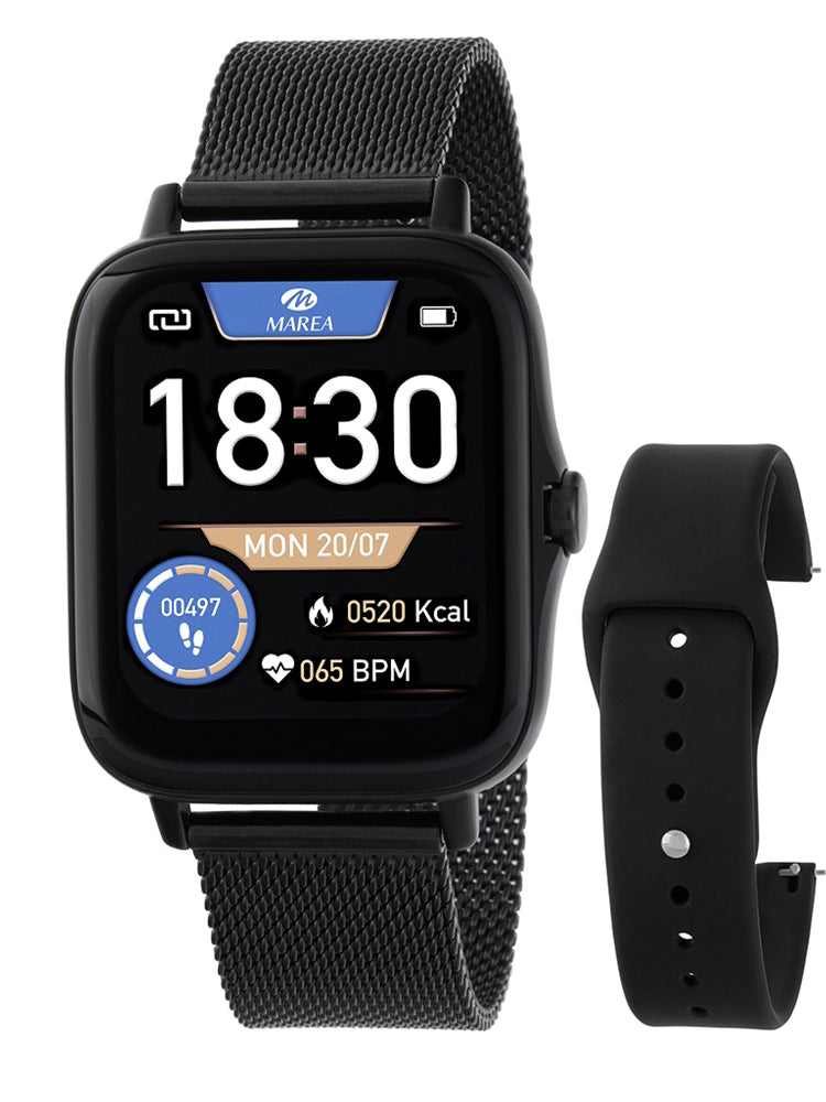 Black stainless steel smartwatch deals