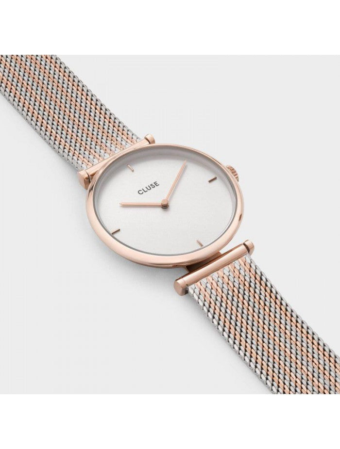 CLUSE TRIOMPHE ROSE GOLD BICOLOUR MESH CW0101208001